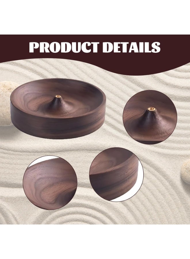 Incense Holder, Black Walnut Incense Stick Holders with Ash Catcher, Aromatic Burner for Sticks, Home Décor, Office, Club, 9 * 2 cm, 3 mm Incense Hole - Image 2