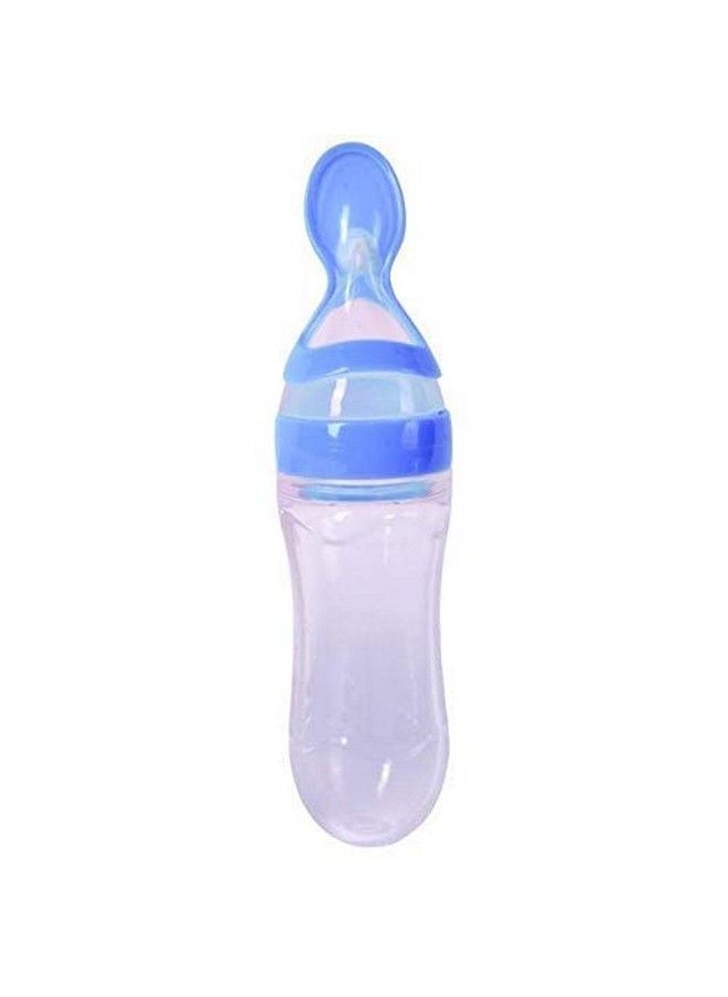 The Little Lookers Infant Baby Squeezy Food Grade Silicone Bottle Feeder & Fruit Shape Silicone Teether With Fruit Pacifier (Squeezy Feeder 'Blue' + Pacifier 'Blue' + Teether 'Grapes') (Pack Of 3)  - Image 5