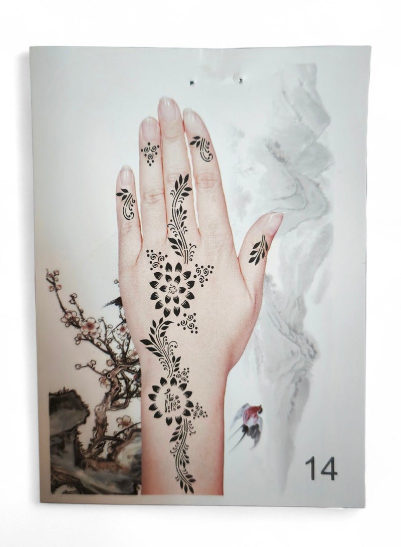 قالب تصميم حناء للعيد، ملصق لليدين - Image 2