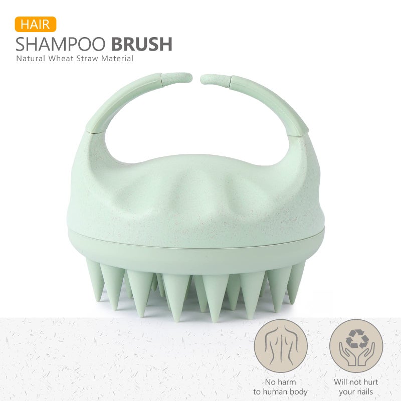 Sndyi Scalp Massager Shampoo Brush, Scalp Scrubber with Soft Silicone Bristles, Scalp Exfoliator for Dandruff Removal, Scalp Massager for Hair Growth, Wet Dry Hair Brush for Scalp Care, Green - Image 2