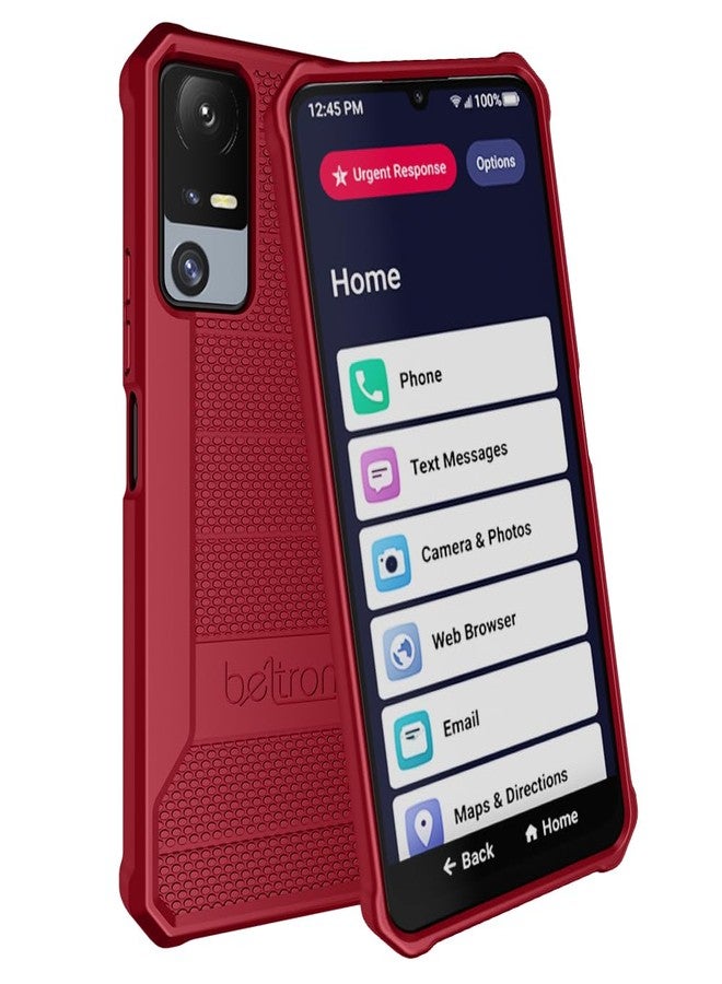جراب هاتف BELTRON لهاتف Jitterbug Smart 4، جراب حماية نحيف وقوي بتقنية معززة لهاتف TCL 40XL / Lively Jitterbug Smart4 (أحمر) - Image 2