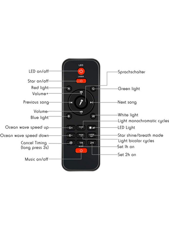 Loquat LED Star Projection Lamp With Music Starry 17 x 13.4 x 17cm Black - Image 5