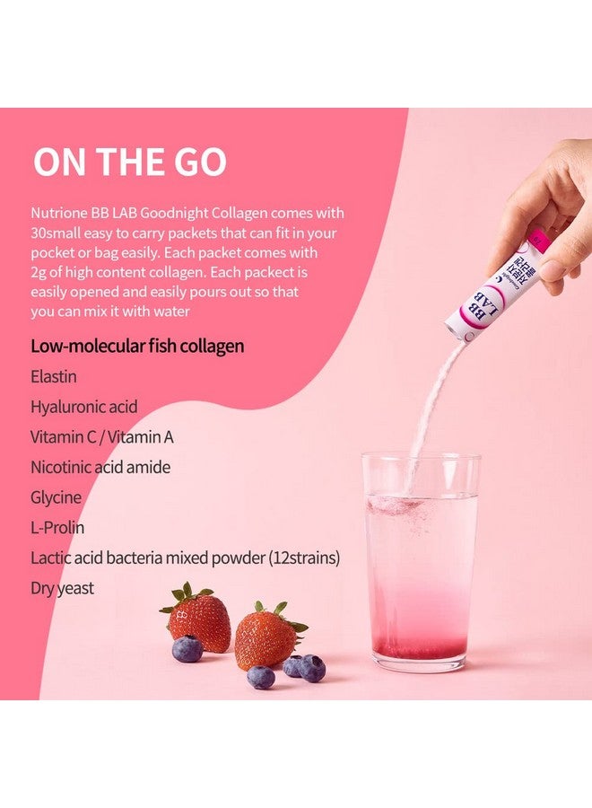 BB LAB Good Night Collagen Low Molecular Collagen Powder Stick Supplement Marine Collagen Fish Collagen Vitamin C Hyaluronic Acid 17 Probiotics Fast Absorption Mix Berry Flavor (Pack Of 1) - Image 5