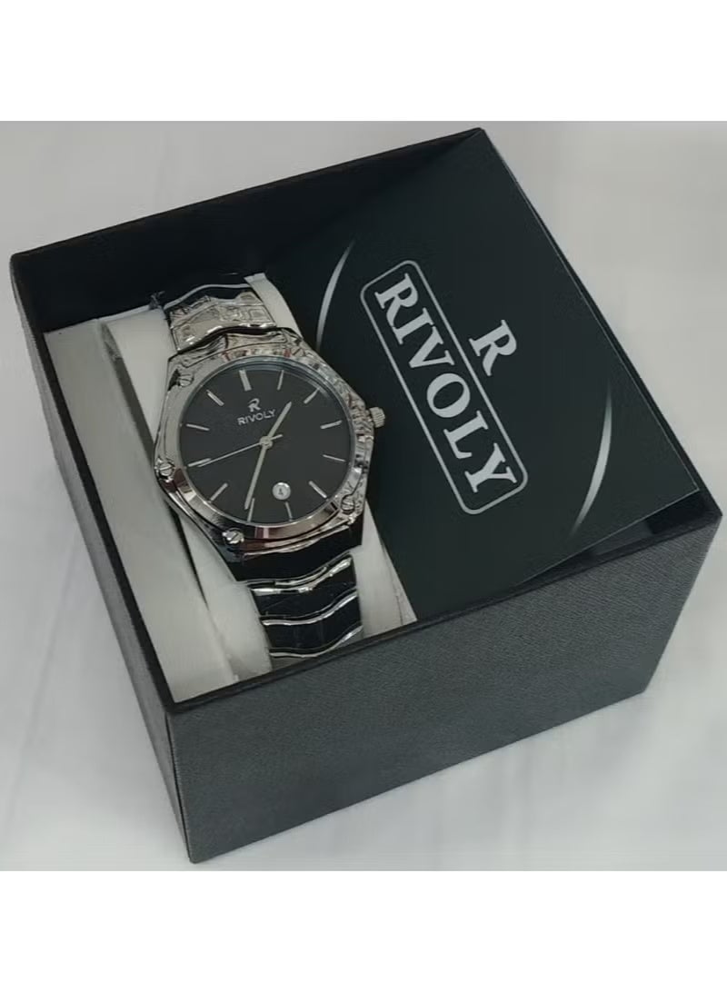 ريفولي ساعة رجال عصرية مع التاريخ ستانلس استيل