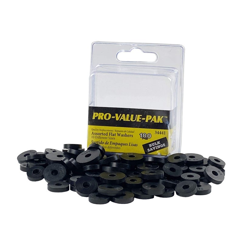 DANCO Assorted Flat Washer PRO Set Black 100Piece 34441