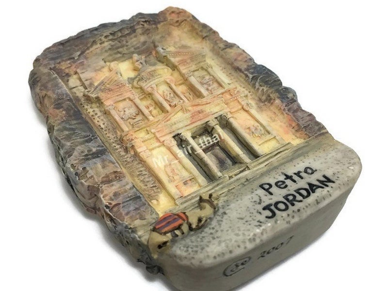 WitnyStore Tiny 2¾" Petra Archaeological City Jordan Magnet - Miniature Hand Made Resin 3D Asia Landmark Tourist Attractions Decorative Refrigerator Fridge Magnets Collectible Traveler Souvenirs Gifts - Image 3