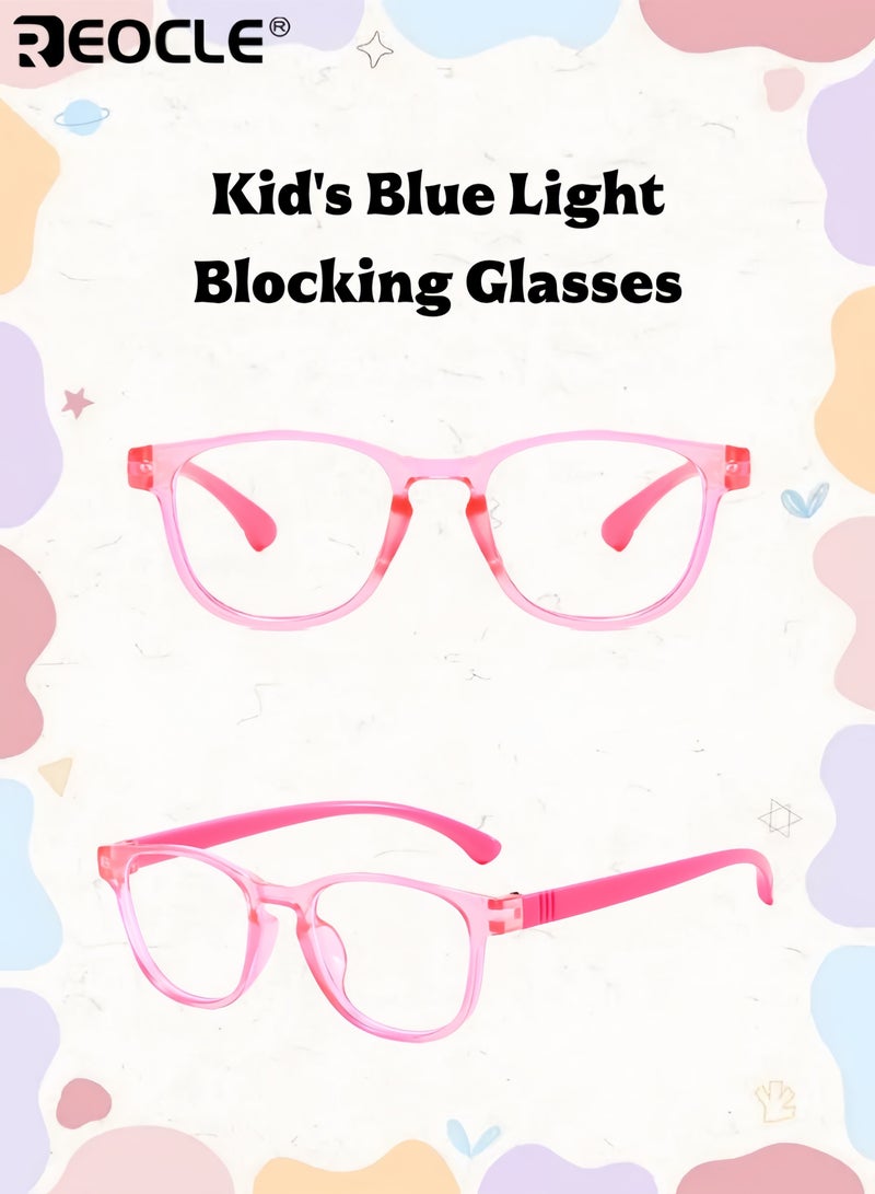 ريوكل نظارات حجب الضوء الأزرق للأطفال بتصميم إطار صغير، نظارات كمبيوتر بأسلوب زخرفي للأولاد والبنات لحماية الشاشة - Image 1