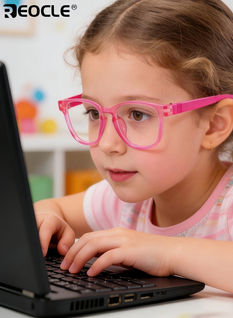 ريوكل نظارات حجب الضوء الأزرق للأطفال بتصميم إطار صغير، نظارات كمبيوتر بأسلوب زخرفي للأولاد والبنات لحماية الشاشة - Image 4
