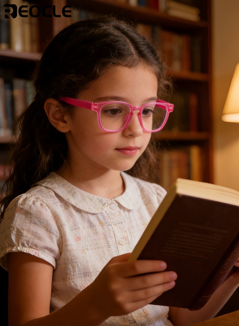 ريوكل نظارات حجب الضوء الأزرق للأطفال بتصميم إطار صغير، نظارات كمبيوتر بأسلوب زخرفي للأولاد والبنات لحماية الشاشة - Image 5