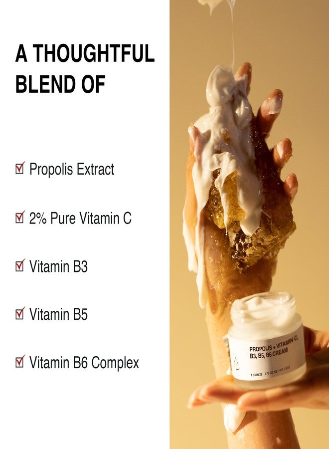 TOUN28 Propolis Vitamin C & B Complex Cream 1.76 oz (50g) | Moisturize, Nourish & Strengthen Skin Barrier with Propolis Extract| Korean Skincare for Sensitive Skin - Image 2