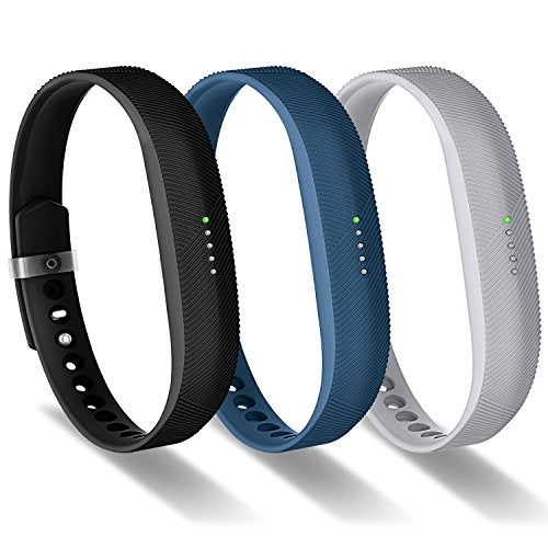 Greeninsync Compatible with Fitbit Flex 2 Accessory Band, Adjustable Soft Silicone Sports with Fastener Clasp Fitness Replacement Wristband Strap for Fitbit Flex 2 Smart Watch Large(3Pack) - Image 1