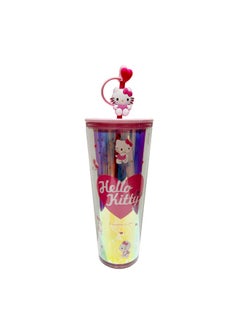 Miniso Drink in style with this 800mL Hello Kitty-themed double-wall plastic bottle with a straw. 