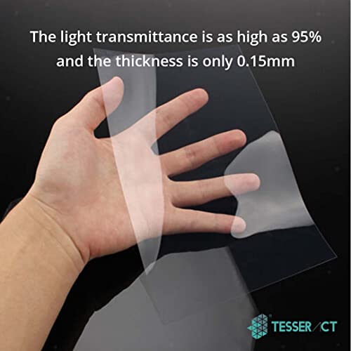 TESSERACT FEP Non Adhesive Transparent Release Film Sheet for MSLA UV Photocuring LCD 3D Printer I Jupiter I Sonic mega 8k Resin 3D Printer SLA DLP 3D Printer Accessories (Qty 1, FEP 380x235x0.15mm) - Image 3