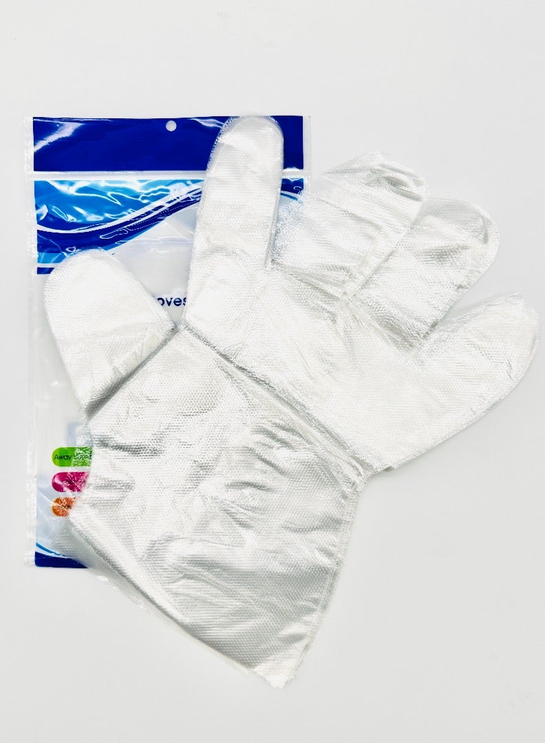 Disposable Gloves XL – 50 Pcs | Clear PE Plastic Gloves for Food Handling, Cooking, Kitchen, Catering, Cleaning, BBQ, Hair Coloring & More – Powder Free, Non-Latex, Ambidextrous (Pack of 10) - Image 1