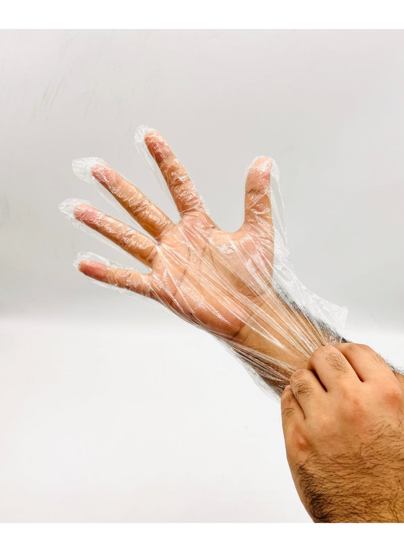 Disposable Gloves XL – 50 Pcs | Clear PE Plastic Gloves for Food Handling, Cooking, Kitchen, Catering, Cleaning, BBQ, Hair Coloring & More – Powder Free, Non-Latex, Ambidextrous (Pack of 10) - Image 3