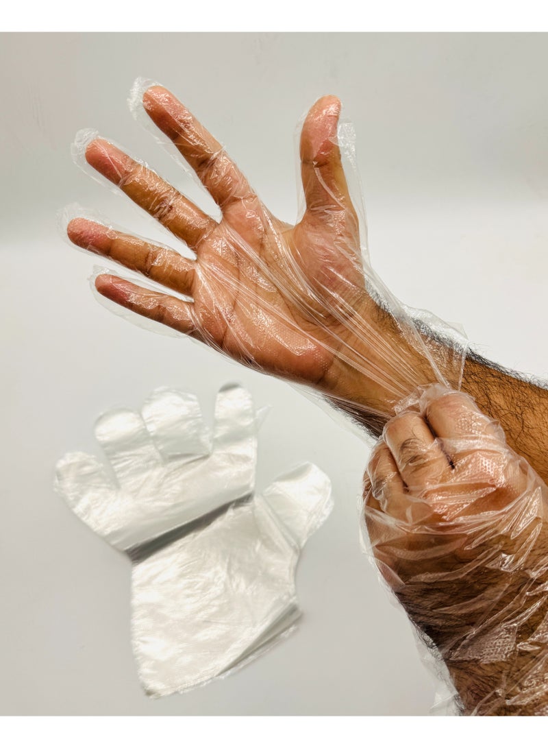 Disposable Gloves XL – 50 Pcs | Clear PE Plastic Gloves for Food Handling, Cooking, Kitchen, Catering, Cleaning, BBQ, Hair Coloring & More – Powder Free, Non-Latex, Ambidextrous (Pack of 10) - Image 4