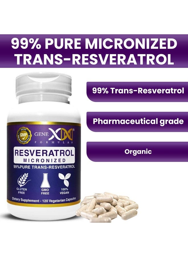 Genex Formulas Trans Resveratrol 1000mg Serving 99% Pure Micronized Pharmaceutical Grade Trans-Resveratrol + Bioperine Extract mad in a GMP & NSF Certified Facility (4X 250mg Cpasules 120ct) - Image 3