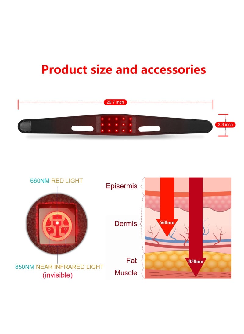 SYOSI - Red Light Therapy Belt, 660nm Red Light and 850nm Near Infrared Light Therapy Belt, for Body Shoulder Chin Neck Hand Wrist, Wearable Red Light Therapy Wrap for Men Women - Image 1