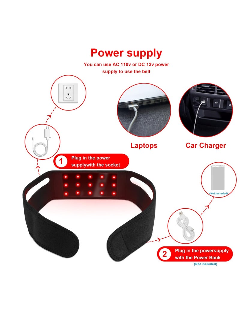 SYOSI - Red Light Therapy Belt, 660nm Red Light and 850nm Near Infrared Light Therapy Belt, for Body Shoulder Chin Neck Hand Wrist, Wearable Red Light Therapy Wrap for Men Women - Image 1