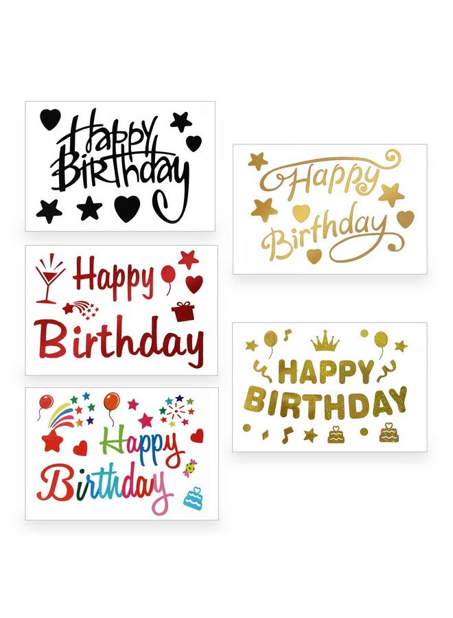 JANSONG Birthday Party Stickers，Transparent Bobo Balloon Decoration Stickers Letters Decals Balloon Glass Gift Box Decoration Stickers Mixed Color (5Pcs) - Image 2