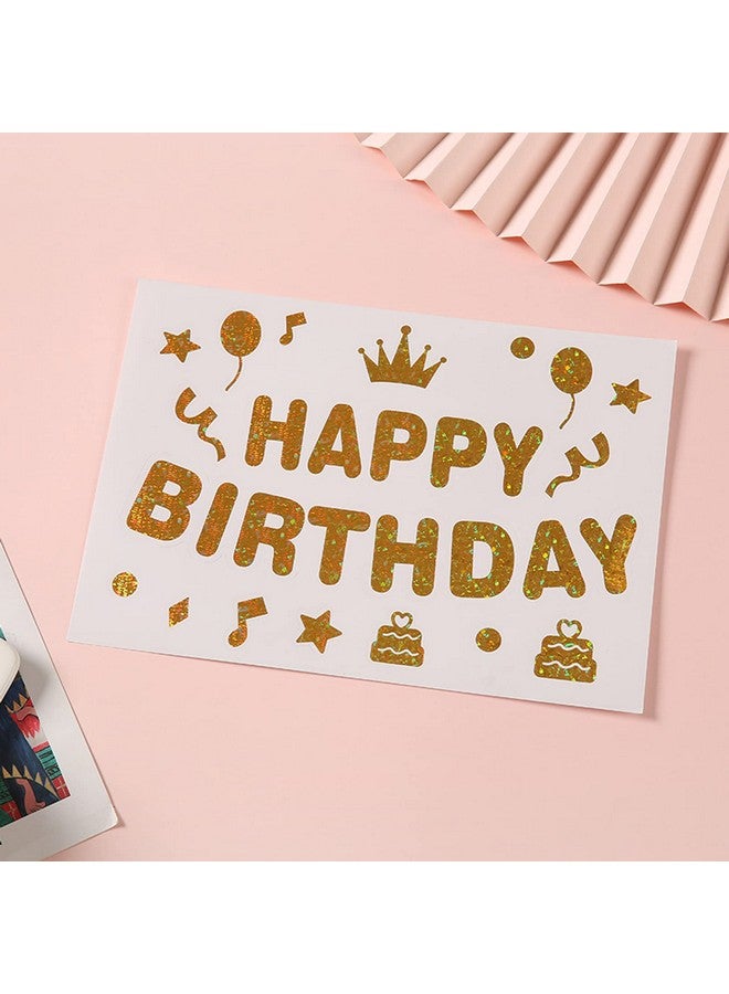 JANSONG Birthday Party Stickers，Transparent Bobo Balloon Decoration Stickers Letters Decals Balloon Glass Gift Box Decoration Stickers Mixed Color (5Pcs) - Image 4