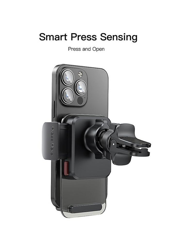 Yesido C163 Air Vent Transparent Car Phone Mount Holder – Universal Car Mobile Stand with 360° Rotation, One-Hand Operation, Scratch-Free Grip & Anti-Slip Pads – Compact Clip-On Smartphone Holder for iPhone, Samsung & Android Devices - Image 3
