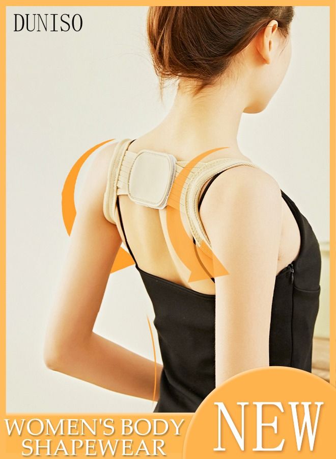 DUNISO Posture Corrector Belt for Men and Women Comfortable Adjustable Back Braces Improve Neck Shoulder Posture Bands Pain Relief for Back, Shoulders, Neck - Image 1