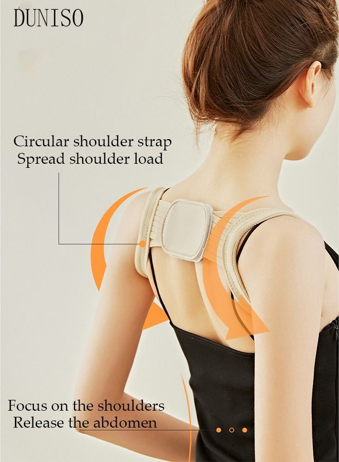 DUNISO Posture Corrector Belt for Men and Women Comfortable Adjustable Back Braces Improve Neck Shoulder Posture Bands Pain Relief for Back, Shoulders, Neck - Image 5