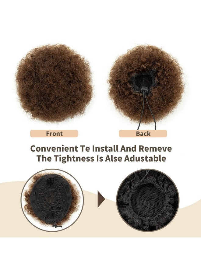 isheeny isheeny Small Ponytail Wig For Little Girls, Brown Drawstring Ponytail Human Hair For Kids, Adorn Your Look With Our Drawstring Afro Puff, The Perfect Hairpiece For Everyday And Special Occasions - Image 4