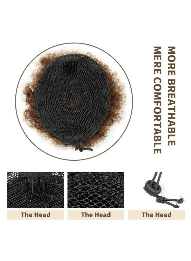 isheeny isheeny Small Ponytail Wig For Little Girls, Brown Drawstring Ponytail Human Hair For Kids, Adorn Your Look With Our Drawstring Afro Puff, The Perfect Hairpiece For Everyday And Special Occasions - Image 3