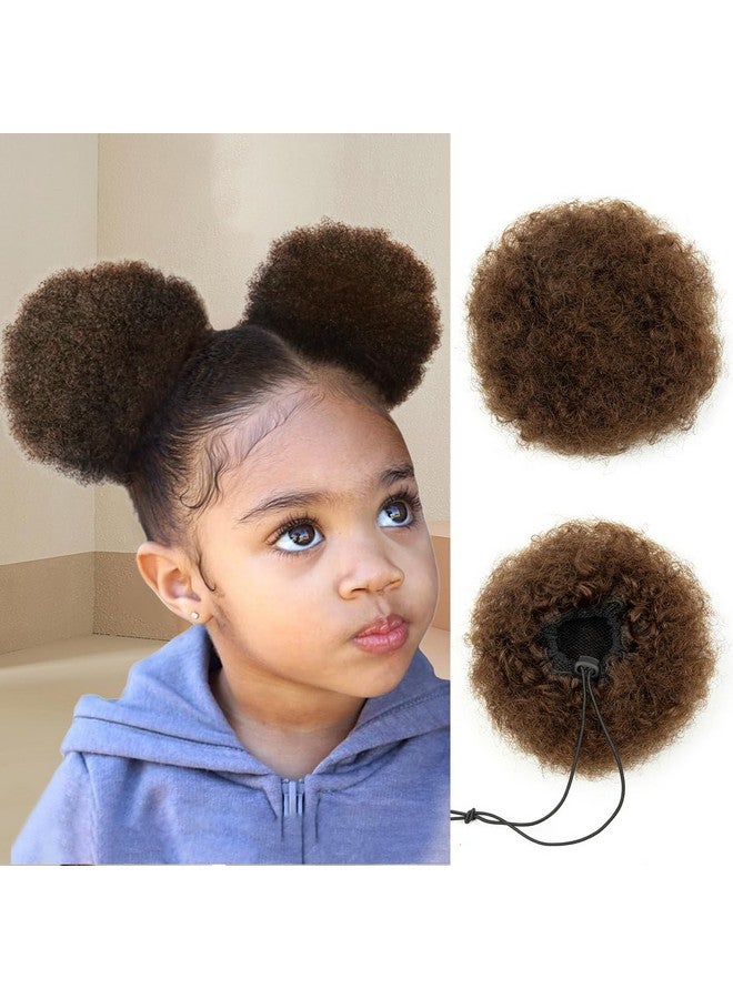 isheeny isheeny Small Ponytail Wig For Little Girls, Brown Drawstring Ponytail Human Hair For Kids, Adorn Your Look With Our Drawstring Afro Puff, The Perfect Hairpiece For Everyday And Special Occasions - Image 1