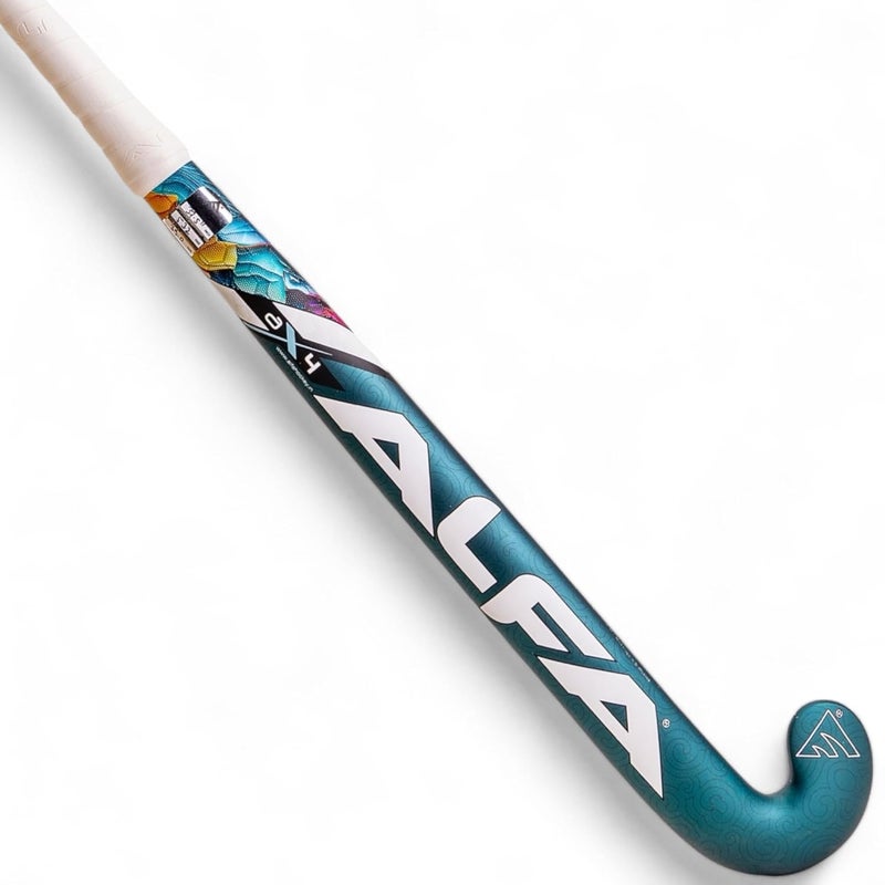 ALFA AX4 Composite Hockey Stick with Stick Bag & Hollow Ball (Scoop Bend) (37 INCHES, Green Spark) - Image 1