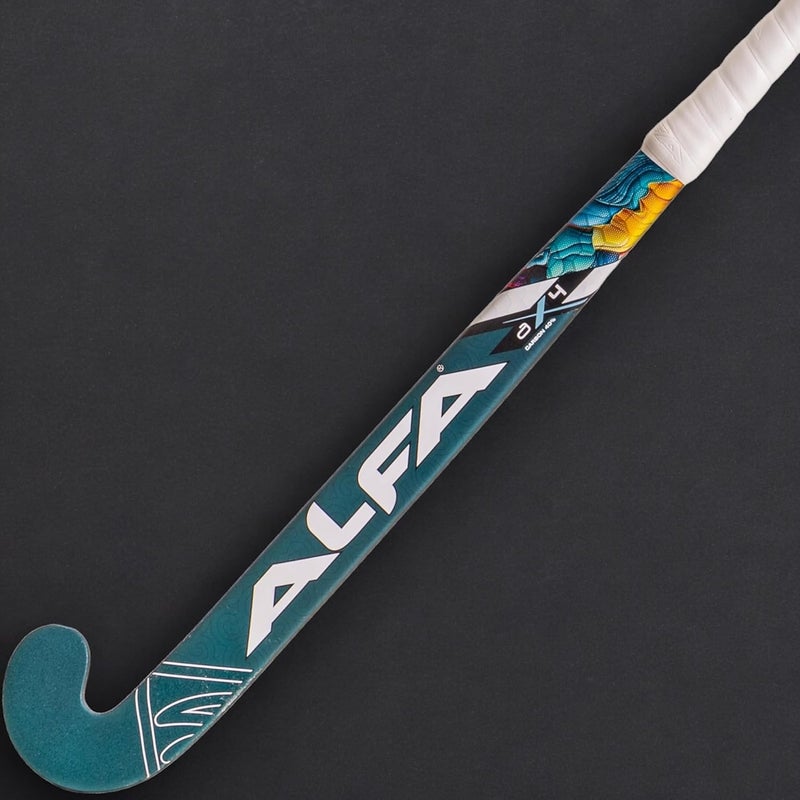 ALFA AX4 Composite Hockey Stick with Stick Bag & Hollow Ball (Scoop Bend) (37 INCHES, Green Spark) - Image 2