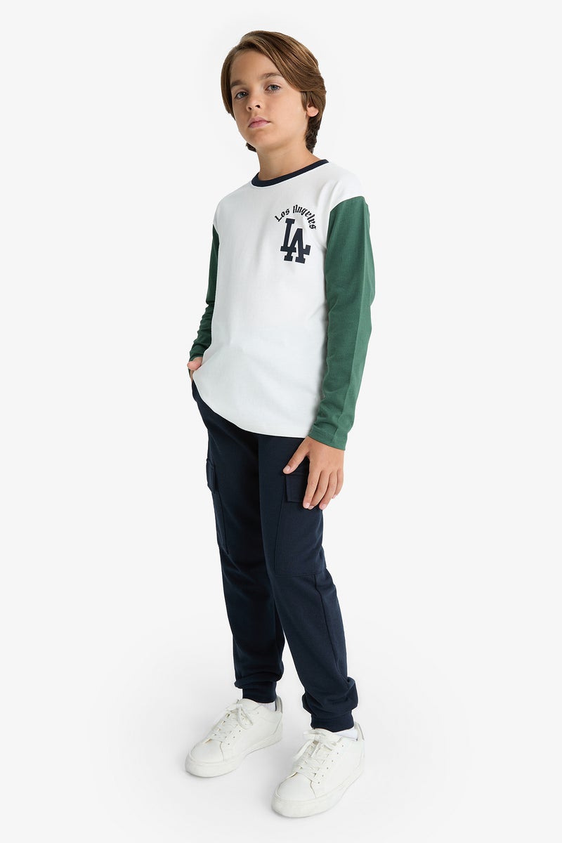 DeFacto White Boy Boy Printed T-Shirt Sweatpants 2 Piece Set Casual - Image 2