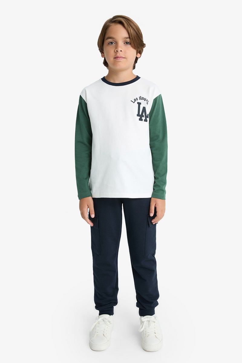 DeFacto White Boy Boy Printed T-Shirt Sweatpants 2 Piece Set Casual - Image 3