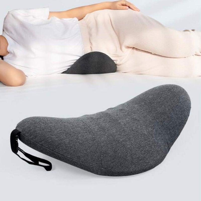 كلاراكو وسادة قطنية فائقة الكثافة من كلاركو، قطعة واحدة - دعم قوي متعدد المناطق مريح حاصل على براءة اختراع لتخفيف آلام أسفل الظهر - وسادة دعم قطنية مع حزام لكرسي المكتب والسيارة والأريكة والطائرة - رمادي غامق - Image 5