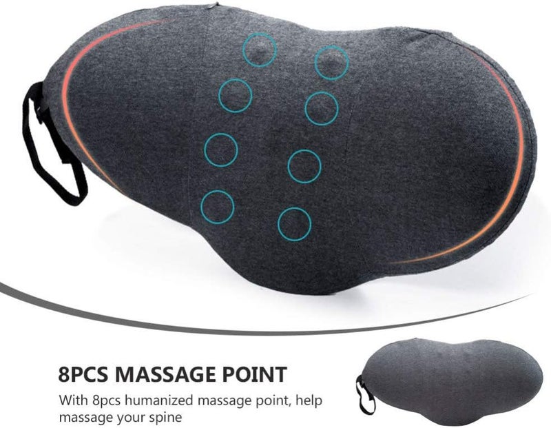 كلاراكو وسادة قطنية فائقة الكثافة من كلاركو، قطعة واحدة - دعم قوي متعدد المناطق مريح حاصل على براءة اختراع لتخفيف آلام أسفل الظهر - وسادة دعم قطنية مع حزام لكرسي المكتب والسيارة والأريكة والطائرة - رمادي غامق - Image 3