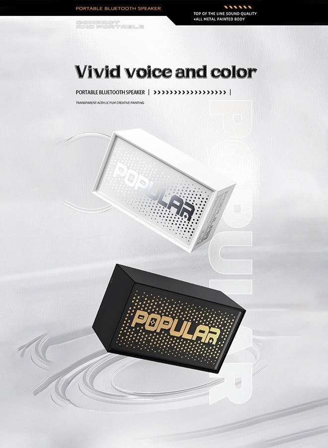Portable Bluetooth Speaker, 5.3, Full Metal Case, Range High Capacity and Long Life, 6 Hours Playing Time, Wireless Stereo Pairing, Speaker for Home, Outdoor, Travelling, White  - Image 2