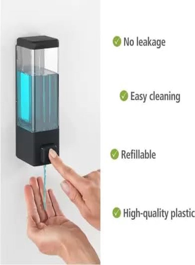 Aimko 350ml Chrome-Plated Wall-Mounted Dispenser | Multi-Use for Liquid Soap, Shampoo, Conditioner, Hand Wash Gel & Foam | ABS Plastic, Leak-Proof, Refillable – Ideal for Bathrooms (Black) - Image 4