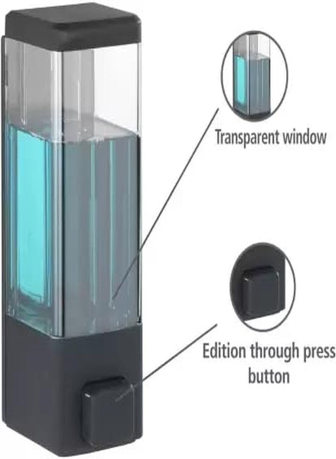 Aimko 350ml Chrome-Plated Wall-Mounted Dispenser | Multi-Use for Liquid Soap, Shampoo, Conditioner, Hand Wash Gel & Foam | ABS Plastic, Leak-Proof, Refillable – Ideal for Bathrooms (Black) - Image 2