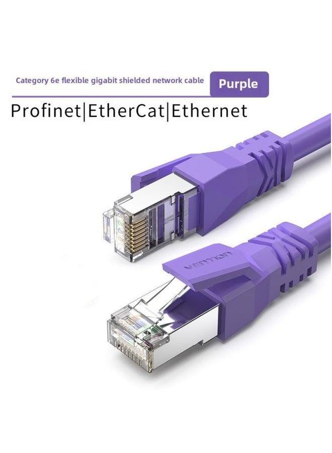 Profinet Industrial Network Cable Super 66 Gigabit Servo EtherCAT High Flexible Drag Chain Shielding Finished Product Purple-Color:Purple Category 6e 8-core Soft Double Shielding-Line Length:12m - Image 1