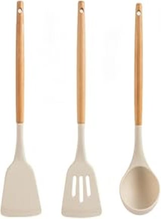 Nyza Silicone Spatula Set for Kitchen Ideal for Non-Stick Cooking Pans Spatulas with Wooden Handle Spatula Turner Serving Cooking Spoon Spatula Combs for Omelet Egg Dosa chapati (Cream) - pzsku/ZF84F39A4A54385C737FFZ/45/_/1723237069/75acafb8-3e54-4ff2-a595-51cbc3d43c6e
