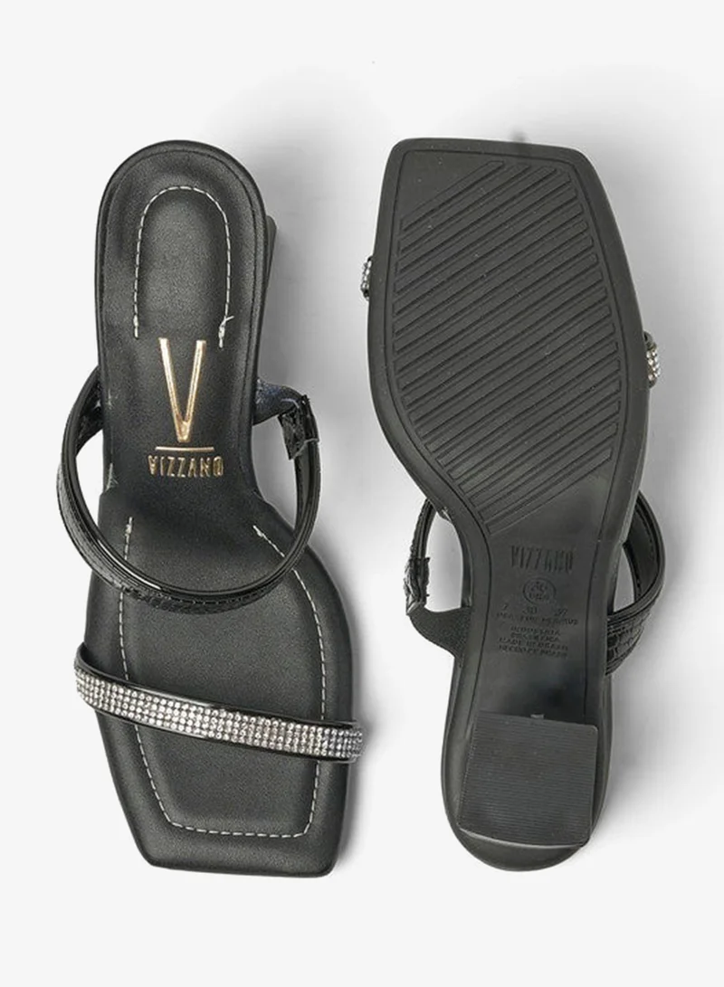VIZZANO Black Vizzano Ladies Mid Heel Sandals Black | Made In Brazil for Women | Best Price UAE