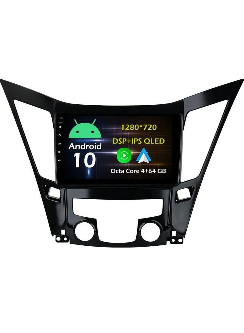 راديو ستيريو للسيارة يعمل بنظام أندرويد 13 ثماني النواة 4+64 جيجابايت لسيارة هيونداي سوناتا i40 i45 2011-2015 بشاشة تعمل باللمس يدعم نظام تحديد المواقع العالمي (GPS) ونظام Carplay وAndroid Auto وبلوتوث وDSP وكاميرا احتياطية AHD - Image 1