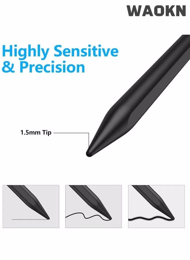 WAOKN Stylus Pen/Apple Pencil for iPad 10/9th Gen, iPad Pen Compatible with (2018-2025) Apple iPad Pro 11 & 12.9 inch, iPad Mini 6th/5th Gen, iPad Air 3/4/5, iPad 6/7/8th Gen for Writing/Drawing,With Fast Charging & Palm Rejection For Apple iPad 2018 and Later , Black(Not Applicable to all Android Devices such as Samsung, Huawei, Xiaomi) - Image 3
