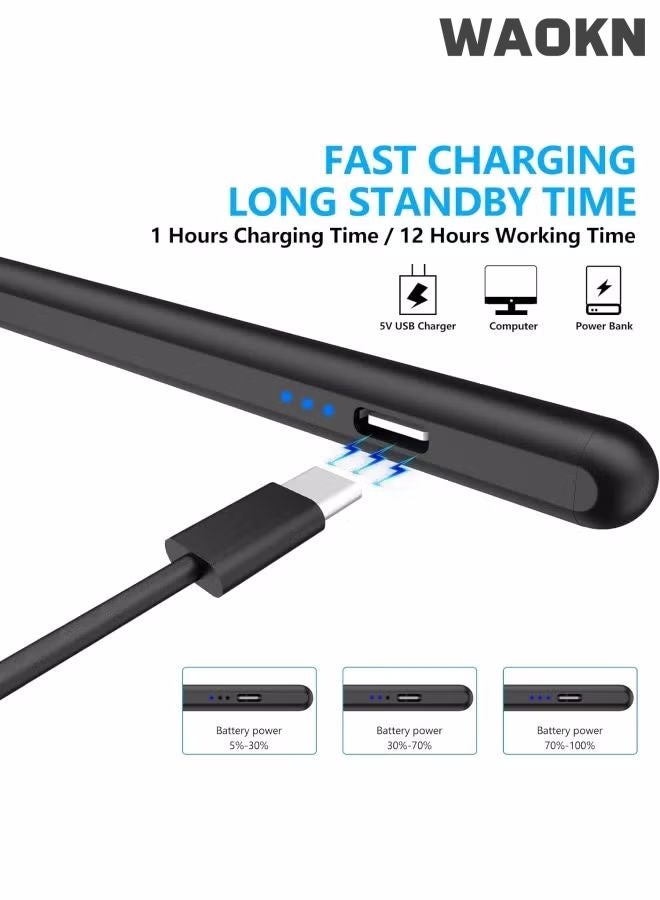 WAOKN Stylus Pen/Apple Pencil for iPad 10/9th Gen, iPad Pen Compatible with (2018-2025) Apple iPad Pro 11 & 12.9 inch, iPad Mini 6th/5th Gen, iPad Air 3/4/5, iPad 6/7/8th Gen for Writing/Drawing,With Fast Charging & Palm Rejection For Apple iPad 2018 and Later , Black(Not Applicable to all Android Devices such as Samsung, Huawei, Xiaomi) - Image 2