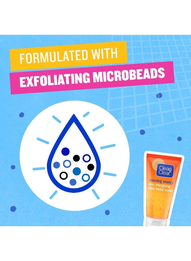 Clean & Clear Daily Face Scrub, Morning Energy, Skin Energising, Enriched with vitamin C and ginseng extracts, gently cleanses by removing dirt, oil and impurities, 150ml - Image 4