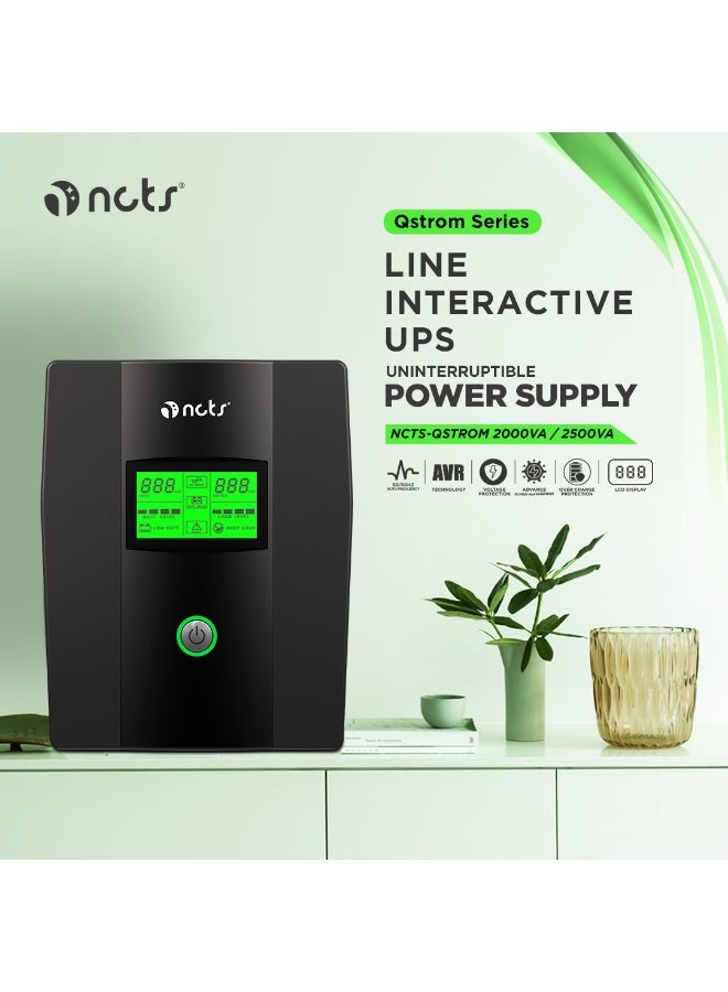 NCTS Line Interactive UPS NCTS QSTROM SERIES 2000VA Voltage Input 220V Buck Up AVR Voltage Stabilization Fast Transfer Reliable Buck Up for Home & Office Equipment - Image 3