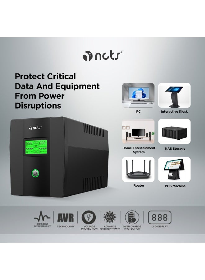 NCTS Line Interactive UPS NCTS QSTROM SERIES 2000VA Voltage Input 220V Buck Up AVR Voltage Stabilization Fast Transfer Reliable Buck Up for Home & Office Equipment - Image 5