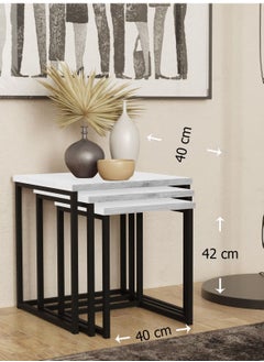 Home Gallery طاولة تعشيش معدنية 3 قطع  - Image 2